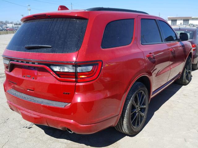 1C4RDJDG2HC611392 - 2017 DODGE DURANGO GT RED photo 4