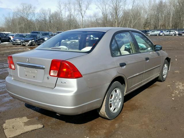 2HGES16591H609109 - 2001 HONDA CIVIC LX BEIGE photo 4