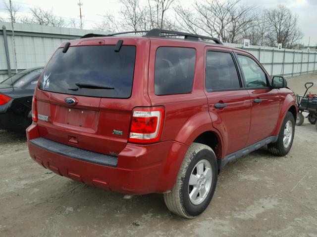 1FMCU0DG3CKA47133 - 2012 FORD ESCAPE XLT BURGUNDY photo 4