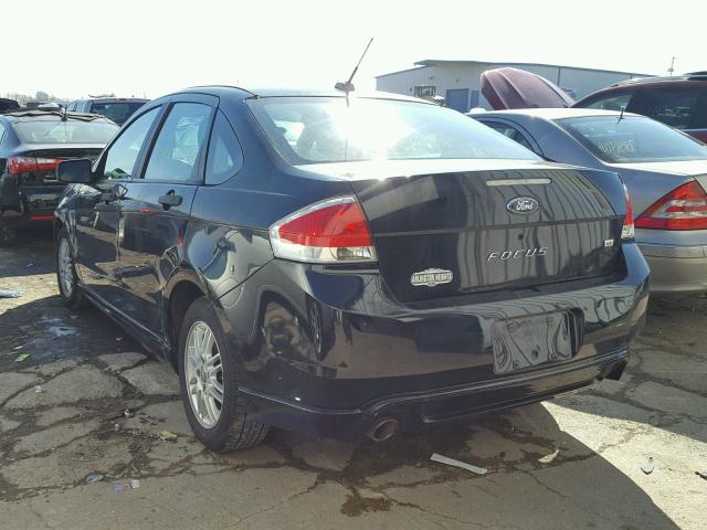 1FAHP35N78W264707 - 2008 FORD FOCUS SE BLACK photo 3