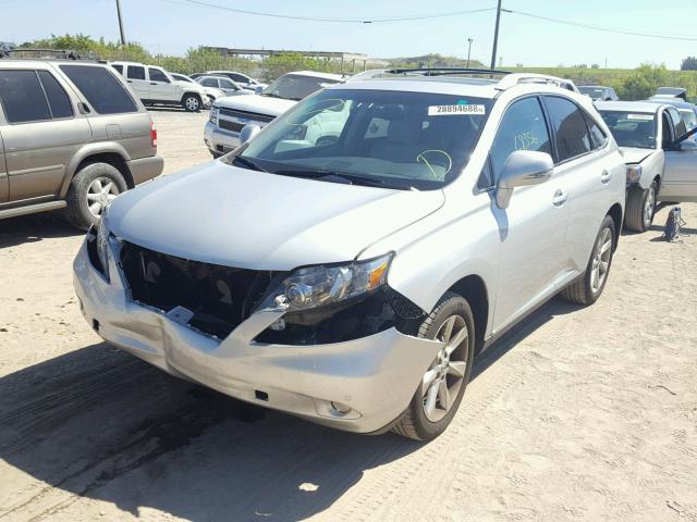 2T2ZK1BA3CC071101 - 2012 LEXUS RX 350 SILVER photo 2