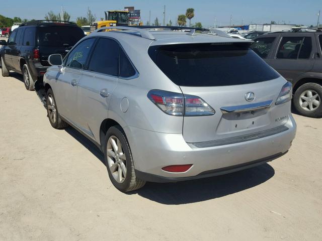 2T2ZK1BA3CC071101 - 2012 LEXUS RX 350 SILVER photo 3