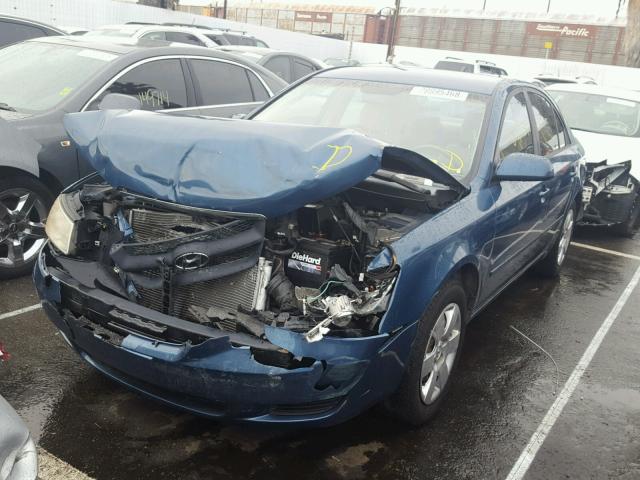 5NPET46C76H072704 - 2006 HYUNDAI SONATA GL BLUE photo 2