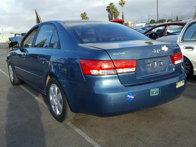 5NPET46C76H072704 - 2006 HYUNDAI SONATA GL BLUE photo 3