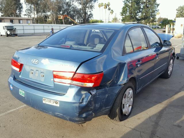 5NPET46C76H072704 - 2006 HYUNDAI SONATA GL BLUE photo 4