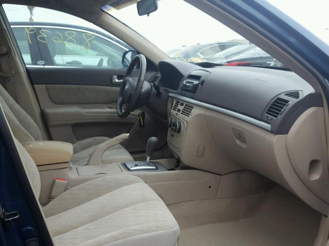 5NPET46C76H072704 - 2006 HYUNDAI SONATA GL BLUE photo 5