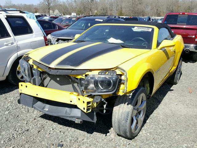 2G1FK3DJ1B9170331 - 2011 CHEVROLET CAMARO 2SS YELLOW photo 2