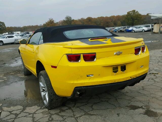 2G1FK3DJ1B9170331 - 2011 CHEVROLET CAMARO 2SS YELLOW photo 3