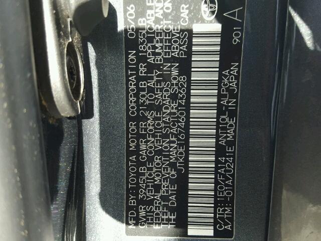 JTKDE167460143628 - 2006 TOYOTA SCION TC GRAY photo 10