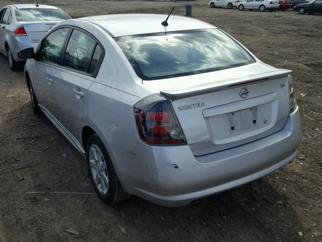 3N1AB6AP7CL663301 - 2012 NISSAN SENTRA 2.0 SILVER photo 3