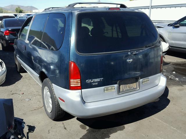 4N2ZN1118WD827460 - 1998 NISSAN QUEST XE BLUE photo 3