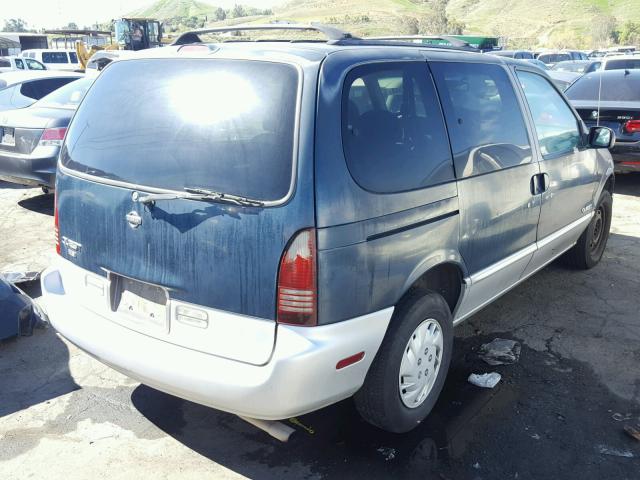 4N2ZN1118WD827460 - 1998 NISSAN QUEST XE BLUE photo 4