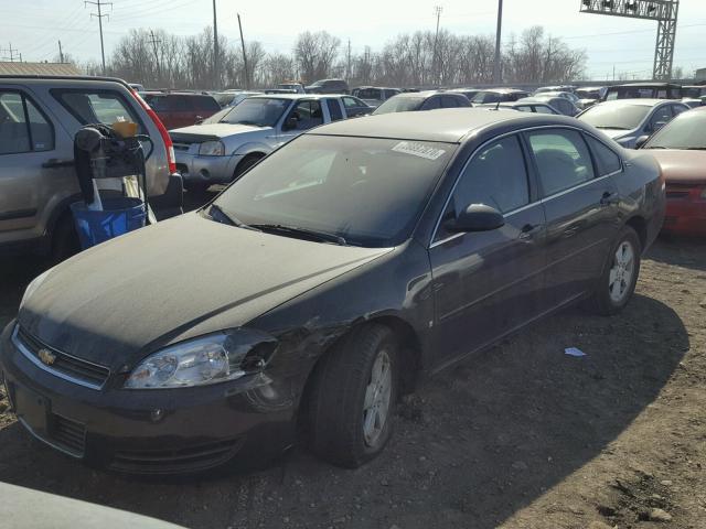 2G1WT58K579135553 - 2007 CHEVROLET IMPALA LT BLACK photo 2