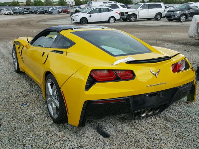 1G1YF2D78E5119549 - 2014 CHEVROLET CORVETTE S YELLOW photo 3