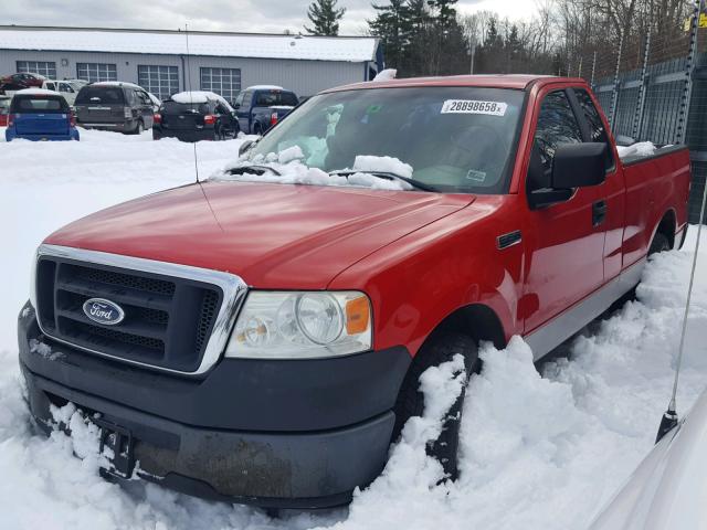 1FTRF12217NA05778 - 2007 FORD F150 RED photo 2