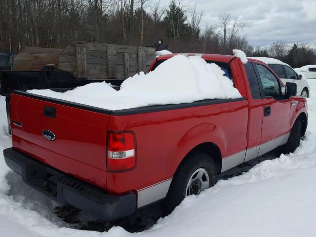 1FTRF12217NA05778 - 2007 FORD F150 RED photo 4