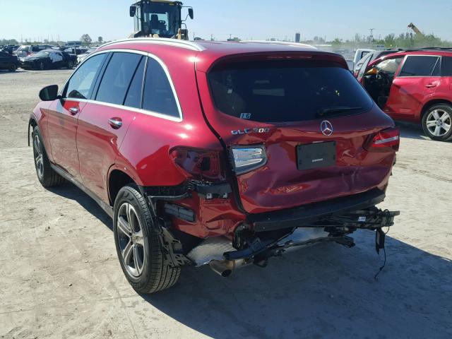 WDC0G4JB8JV065535 - 2018 MERCEDES-BENZ GLC 300 RED photo 3