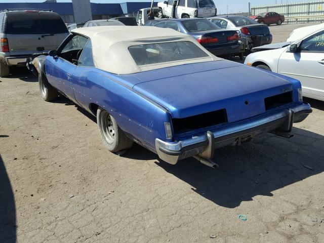 2P67Y3P351848 - 1973 PONTIAC GRANDVILLE BLUE photo 3