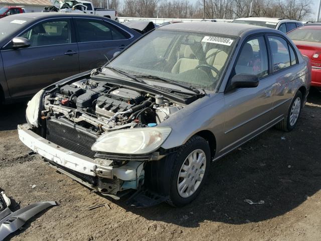 1HGES16545L026469 - 2005 HONDA CIVIC LX SILVER photo 2