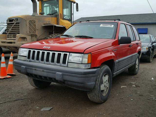 1J4GZ58S3SC764895 - 1995 JEEP GRAND CHER RED photo 2