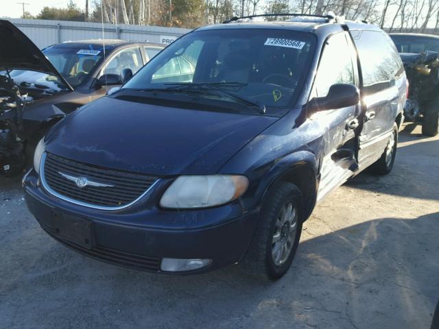 2C8GP54L53R156863 - 2003 CHRYSLER TOWN & COU BLUE photo 2