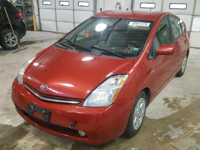 JTDKB20U983374912 - 2008 TOYOTA PRIUS RED photo 2