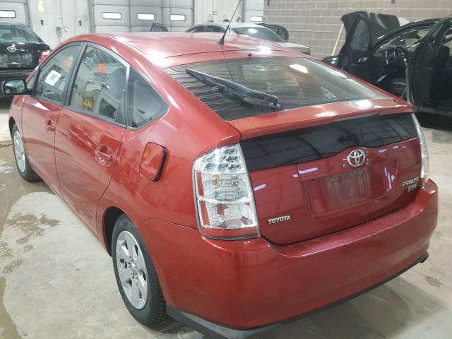 JTDKB20U983374912 - 2008 TOYOTA PRIUS RED photo 3