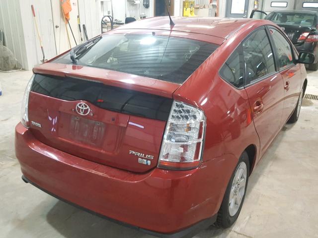 JTDKB20U983374912 - 2008 TOYOTA PRIUS RED photo 4