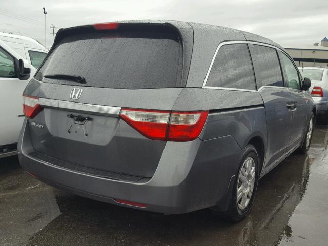 5FNRL5H2XBB059756 - 2011 HONDA ODYSSEY LX GRAY photo 4