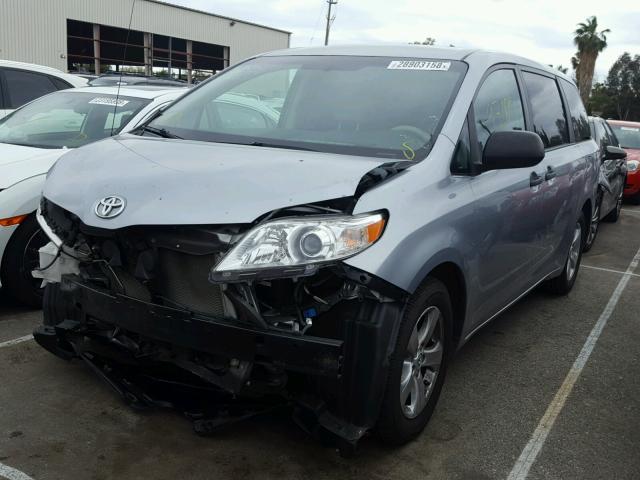 5TDZK3DC8ES428653 - 2014 TOYOTA SIENNA BAS GRAY photo 2