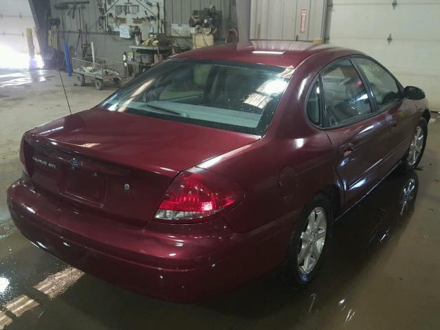 1FAFP56U95A296088 - 2005 FORD TAURUS SEL RED photo 4