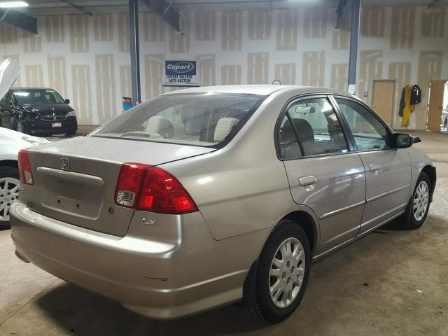 2HGES16585H519309 - 2005 HONDA CIVIC LX BEIGE photo 4