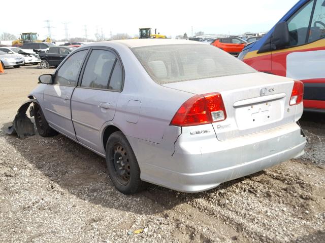 1HGES16575L027163 - 2005 HONDA CIVIC LX SILVER photo 3