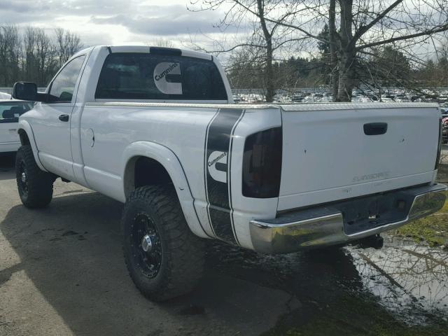3D7KU26C04G101492 - 2004 DODGE RAM 2500 S WHITE photo 3