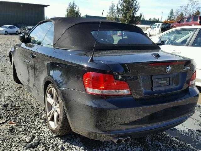 WBAUN13559VH81162 - 2009 BMW 128 I BLACK photo 3