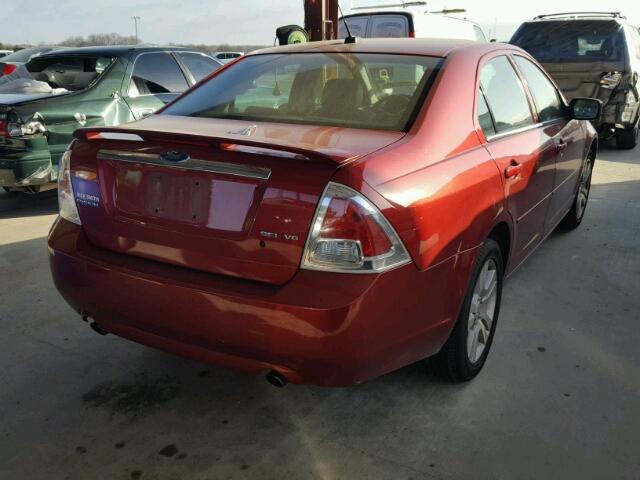 3FAHP08197R255306 - 2007 FORD FUSION SEL RED photo 4