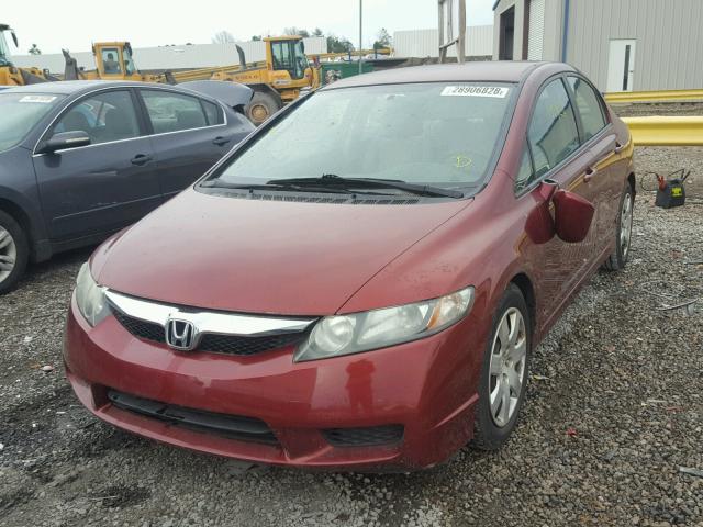 2HGFA1F56AH570096 - 2010 HONDA CIVIC LX RED photo 2