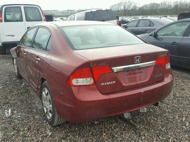 2HGFA1F56AH570096 - 2010 HONDA CIVIC LX RED photo 3