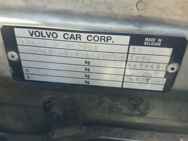 YV1LZ56D0Y2652900 - 2000 VOLVO V70 XC SILVER photo 10