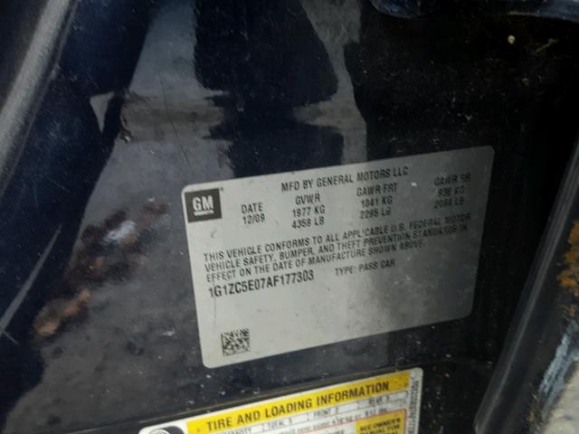 1G1ZC5E07AF177303 - 2010 CHEVROLET MALIBU 1LT 蓝色 照片 10