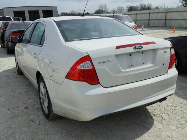 3FAHP0HA6CR436454 - 2012 FORD FUSION SE WHITE photo 3