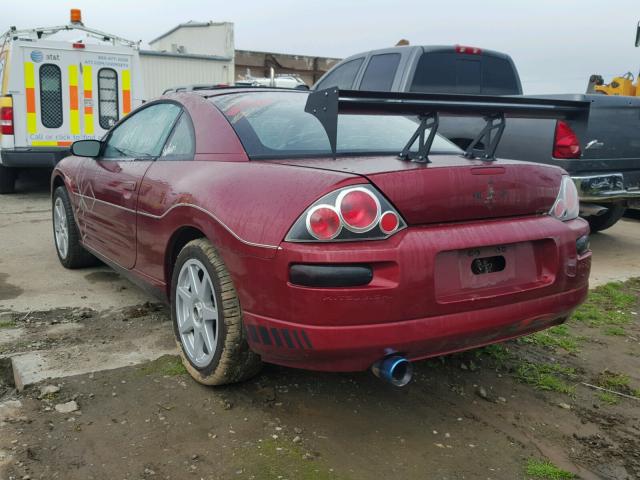 4A3AC44G61E045424 - 2001 MITSUBISHI ECLIPSE GS BURGUNDY photo 3