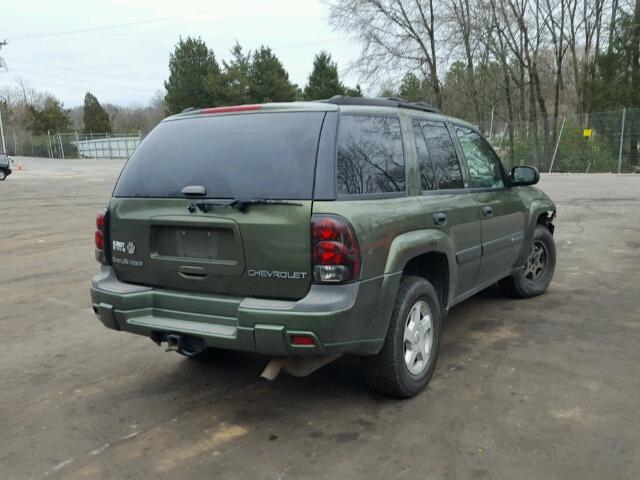 1GNDS13S722177092 - 2002 CHEVROLET TRAILBLAZE GREEN photo 4