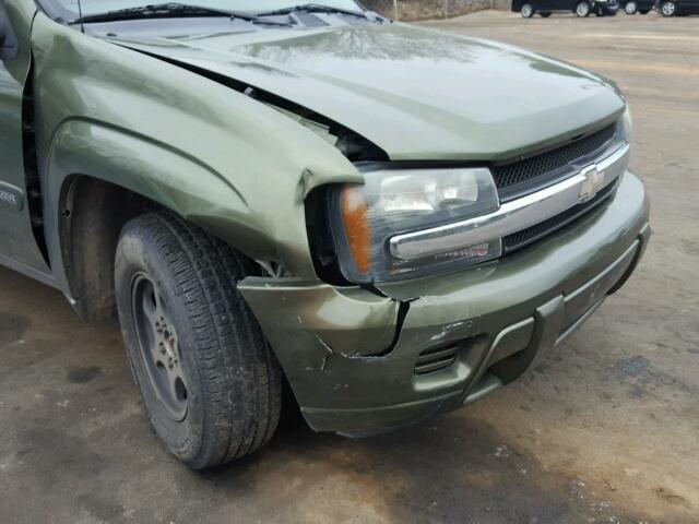 1GNDS13S722177092 - 2002 CHEVROLET TRAILBLAZE GREEN photo 9