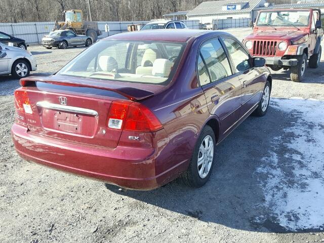 2HGES26723H513106 - 2003 HONDA CIVIC EX MAROON photo 4