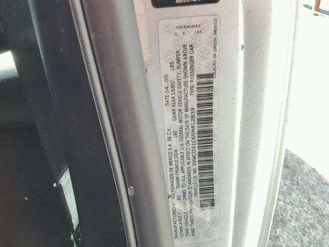 3VWCD31C65M412839 - 2005 VOLKSWAGEN NEW BEETLE ვერცხლისფერი ფოტო 10