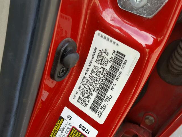 1NXBU4EE4AZ363061 - 2010 TOYOTA COROLLA BA RED photo 10