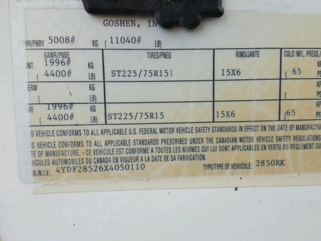 4YDF28526X4050110 - 1999 KEYSTONE MONTANA WHITE photo 10