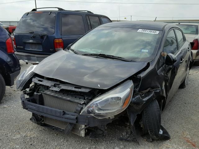 KNADM4A34D6309976 - 2013 KIA RIO LX BLACK photo 2