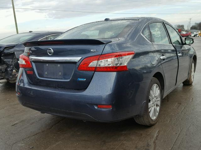 3N1AB7AP0EY331132 - 2014 NISSAN SENTRA S BLUE photo 4